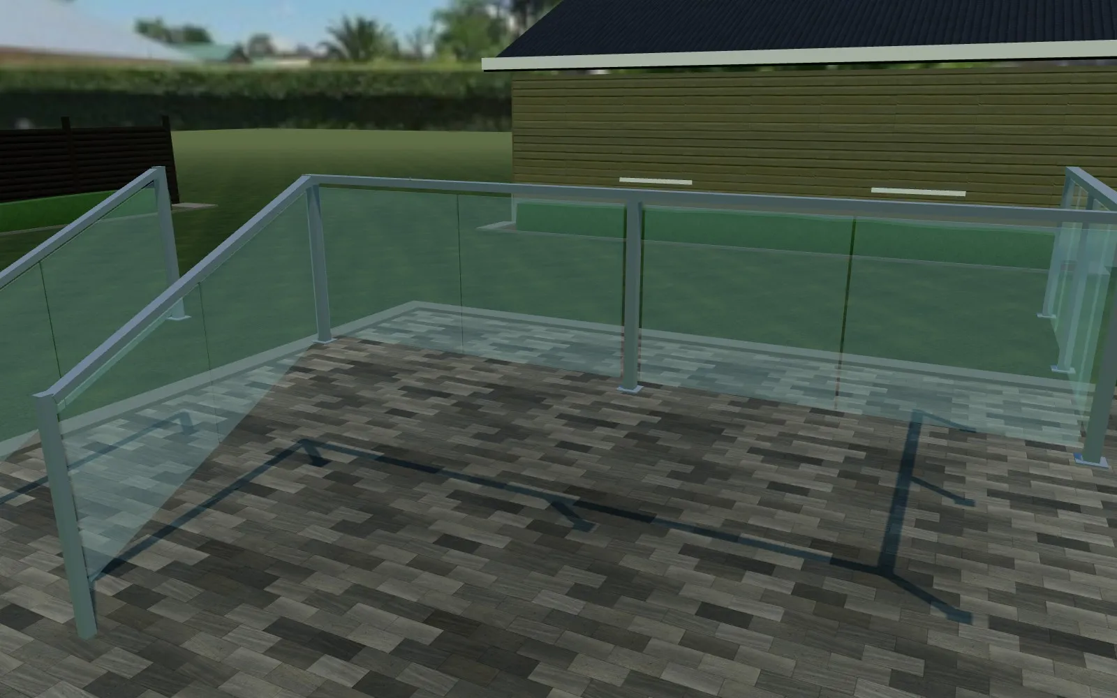 3D glass panel railing configurator