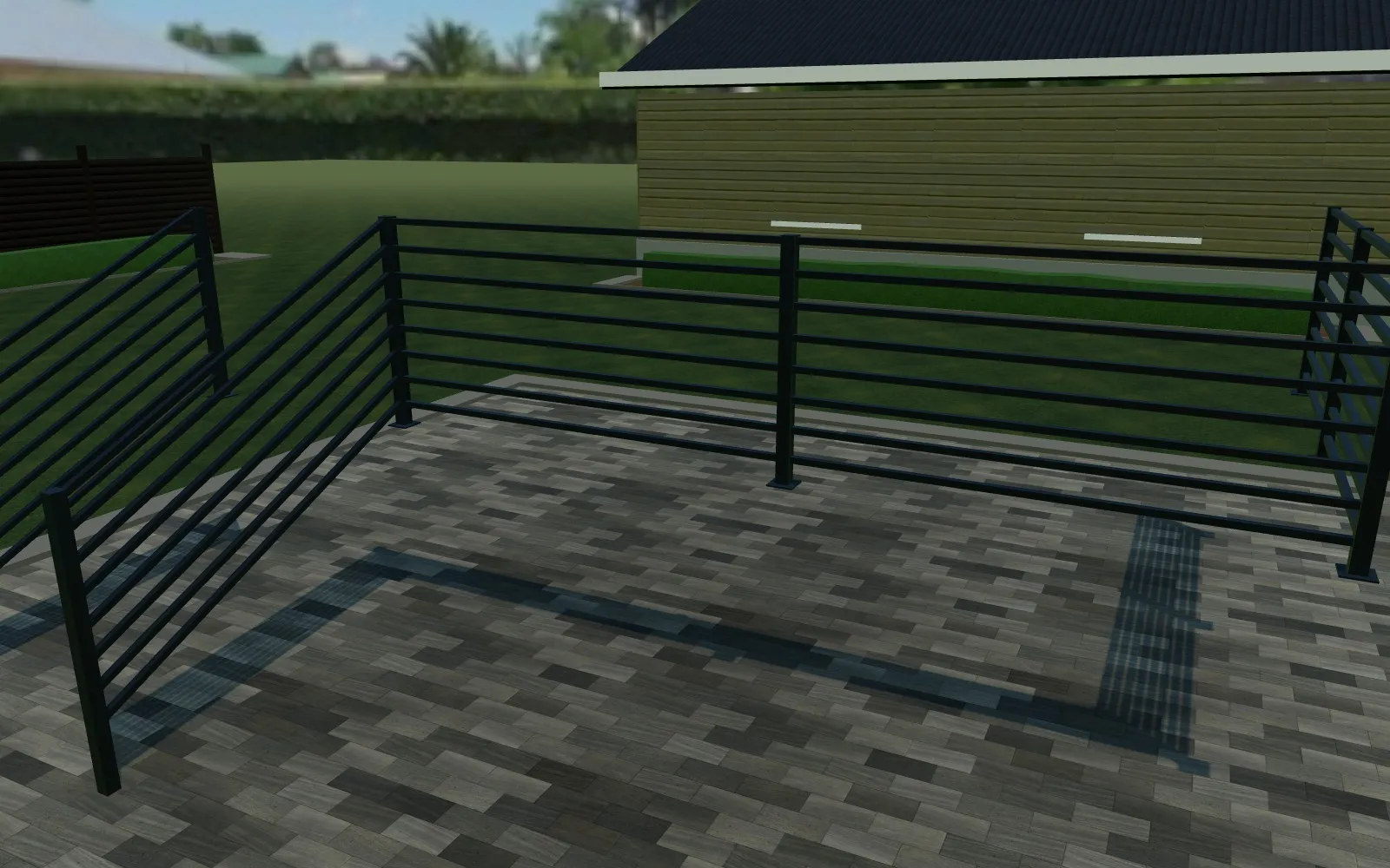 3D horizontal bar railing configurator