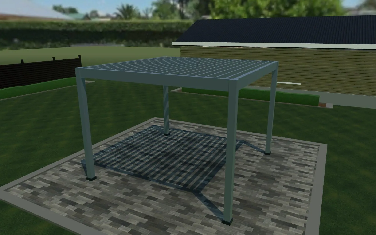 3D louvered pergola configurator
